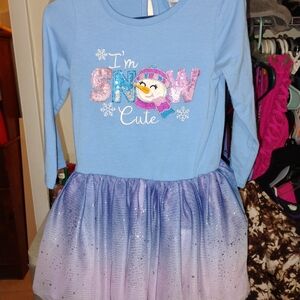 Brand New Blue and Purple Snowman Dress